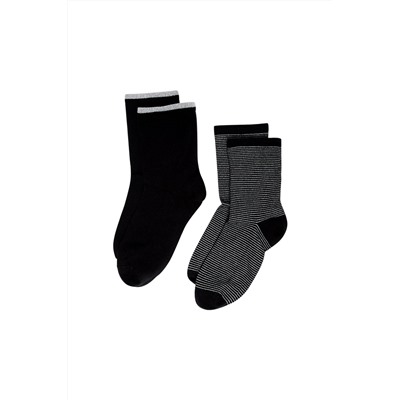 2 pares de calcetines Warm Me Up Rayures - Negro