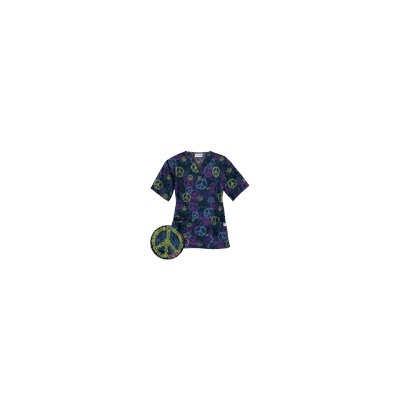 Happy Scrubs® Peace Out Navy Scrub Top