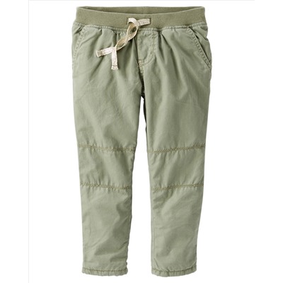 Jersey-Lined Poplin Pants