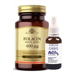 Solgar Folic Acid (FOLACİN) 400 Mcg 100 Tablet (HEDIYE ALPHA ARBUTİN %2 SERUM 30 ML FOLİK ASİD) hızlıgeldi004057