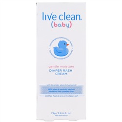 Live Clean, Для детей, мягкое увлажнение, крем для опрелостей, 2.6 унции (75 г)