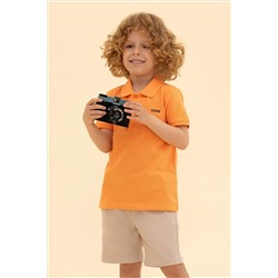 Erkek Çocuk Turuncu Basic Polo Yaka Tişört