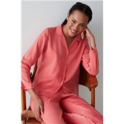 Penti Rosy Saten Gömlek Pantolon Pijama Takımı PNTRB3MM23SK-RE12
