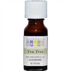 Aura Cacia, Эфирное масло чайного дерева, .5 жидких унций (15 мл)