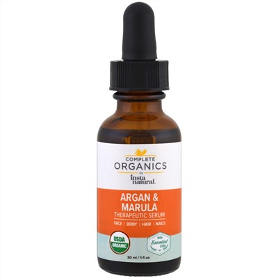 InstaNatural, Complete Organics, Therapeutic Serum, Argan Marula Oil, 1 fl oz (30 ml)
