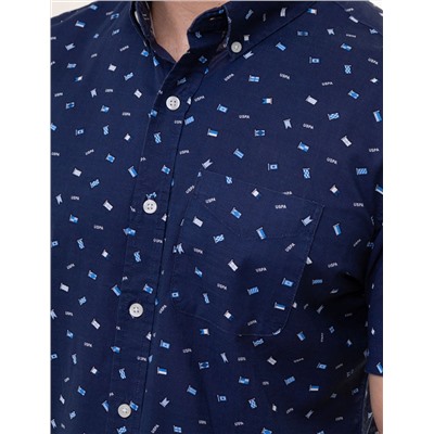 ALL OVER USPA FLAG PRINT WOVEN SHIRT