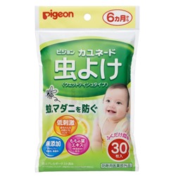 PIGEON Влажные салфетки для детей от комаров и клопов ( с 6 мес) 30 шт
