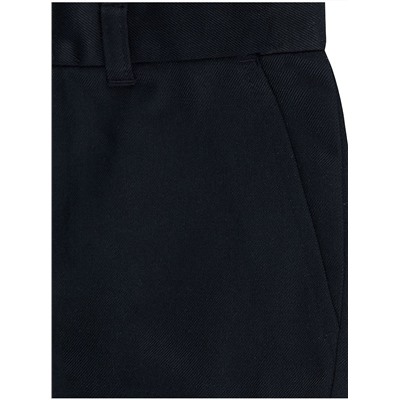 Boys Navy Half Elastic School Trousers 2 Pack