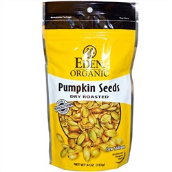 Eden Foods, Органическая продукция, Высушенные, обжаренные тыквенные семечки, 4 унции (113 г)