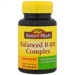 Nature Made, Сбалансированный комплекс витаминов В-100  (Balanced B-100 Complex), 60 таблеток