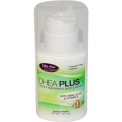 Life Flo Health, DHEA+, хорошо впитывающийся крем для тела, 2 унции (57 г)