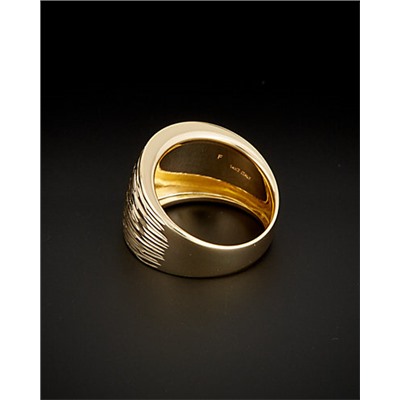 Italian Gold 14K Italian Gold Diamond Cut Cigar Band Ring