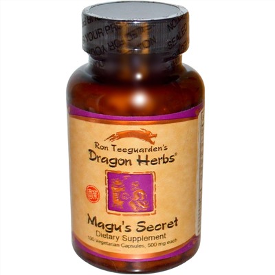 Dragon Herbs, Magu's Secret, 500 мг, 100 растительных капсул