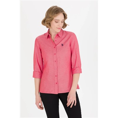 Kadın Kırmızı Uzun Kollu Basic Gömlek