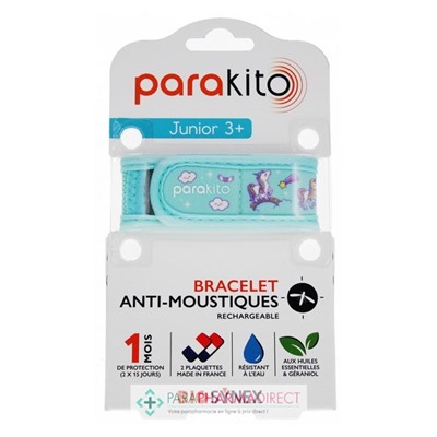 Parakito Bracelet Anti-Moustiques Rechargeable Junior 3+ Licornes