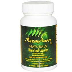 Neemaura Naturals Inc, Листья нимы в капсулах, 400 мг, 60 капсул