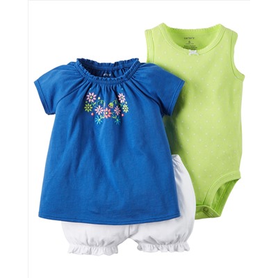 3-Piece Bodysuit & Diaper Cover Set