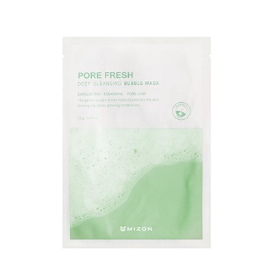 MIZON PORE FRESH DEEP CLEANSING BUBBLE MASK Глубокоочищающая пузырьковая тканевая маска для лица 25г