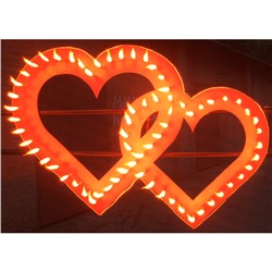 Фейерверк-шоу: наземная композиция "Горящие двойные сердца"