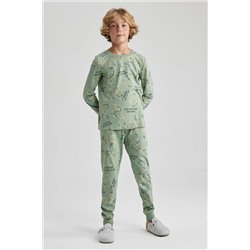 Defacto Erkek Çocuk Desenli Uzun Kollu Penye Pijama Takımı B1452A823WN