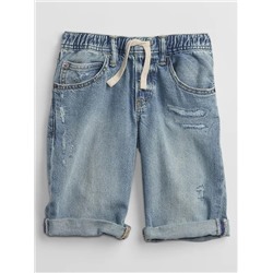 Kids Pull-On Denim Shorts With Washwell™