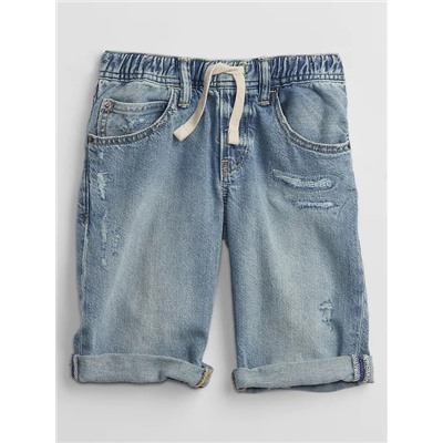 Kids Pull-On Denim Shorts With Washwell™
