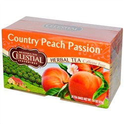 Celestial Seasonings, Травяной чай, персиковый, без кофеина 20 чайных пакетиков, 1.4 унции (41 г)