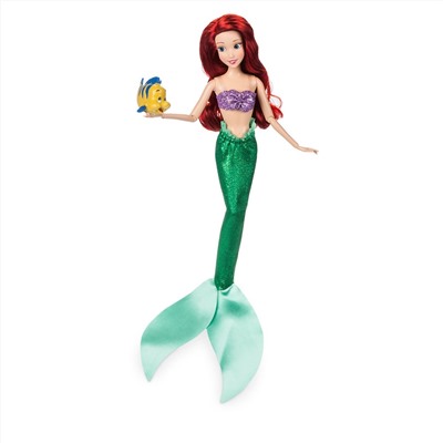 Ariel Classic Doll with Flounder Figure - 11 1/2''