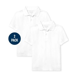 The Children’s Place  Boys Uniform Pique Polo 2-Pack - White