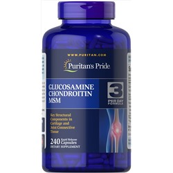 Puritan's Pride Double Strength Glucosamine, Chondroitin & MSM Joint Soother® 240
