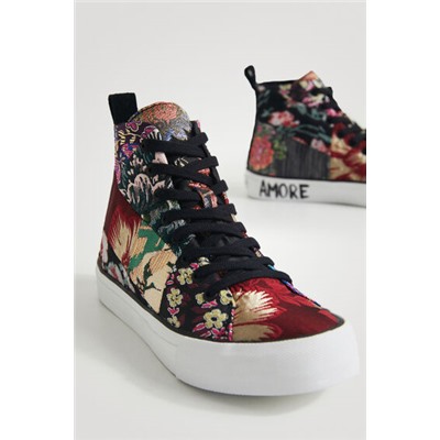 Zapatillas bota patch floral