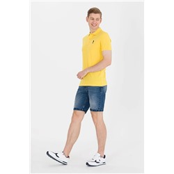 U.S. Polo Assn. Erkek Koyu Sarı Polo Yaka Basic T-shirt 50264891-VR049