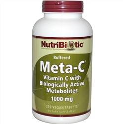NutriBiotic, Meta-C, 1000 мг, 250 веганских таблеток