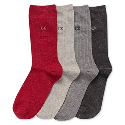 Calvin Klein Women's 4-Pk. Sparkle Holiday Dress Crew Socks