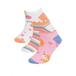 Defacto Kız Çocuk 3'lü Pamuklu Patik Çorap A6567A8NS