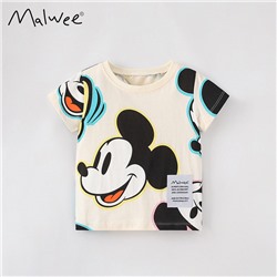 Детская футболка Spot malwee, детский топ с короткими рукавами и круглым вырезом в западном стиле