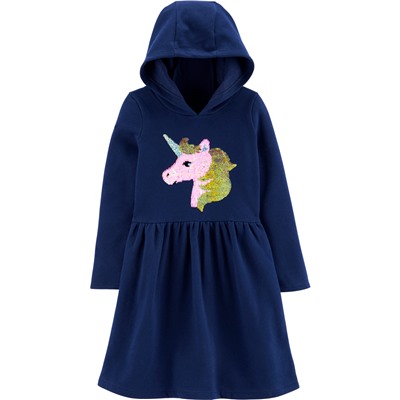 Carter's | Kid Flip Sequin Unicorn Hooded Fleece Dress