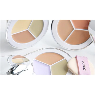 [Dear.A] Консилер для лица ПАЛЕТКА/СКУЛЬПТОР Perfect Cover Concealer Palette (Light Beige/Natural Beige/Dark Beige) (01), 1,3 гр * 3 шт