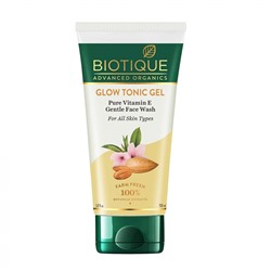 BIOTIQUE Advanced Organics Glow Tonic Gel Pure Vitamin E Gentle Face Wash Тонизирующий гель для умывания с витамином Е 150мл