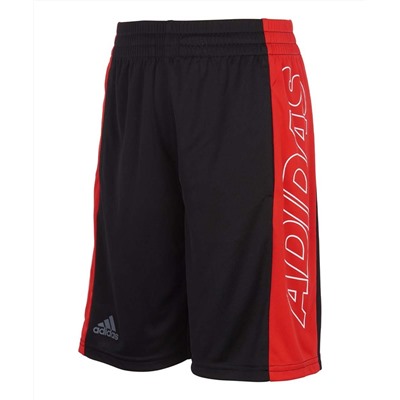 Black & Red 'Adidas' Side Logo Shorts - Boys adidas