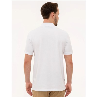 Beyaz Regular Fit Polo Yaka Basic  Tişört
