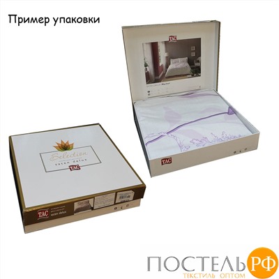 Постельное белье сатин DELUX ROMAINE семейный коричневый коробка +пакет