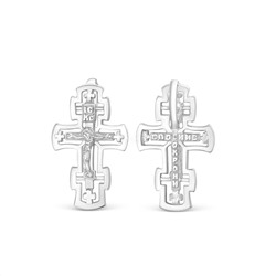 Крест из серебра родированный - 1,5 см