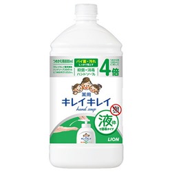 LION Жидкое мыло для рук KireiKirei противовирусное, аромат цитрусовых, 800 мл. сменная упаковка