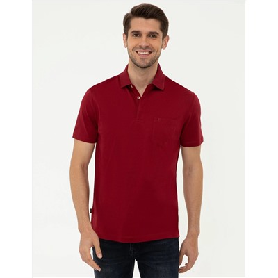 Bordo Regular Fit Polo Yaka Merserize Tişört