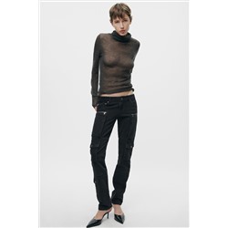 ZW COLLECTION SLIM FIT MID-RISE CARGO JEANS