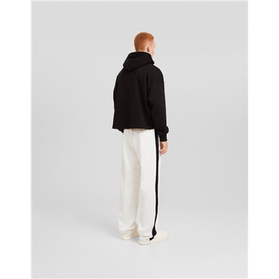 Interlock trousers with side stripes