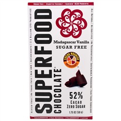 Good Superfoods, "Шоколад-суперпродукт", шоколад с мадагаскарской ванилью, без сахара, 75 унции (50 г)
