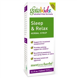 Gaia Herbs, Kids, Растительный сироп для сна и расслабления, без спирта, 5,4 унции (160 мл)