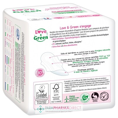 Love&Green Serviettes Ecologiques - Révolution - Normal x14